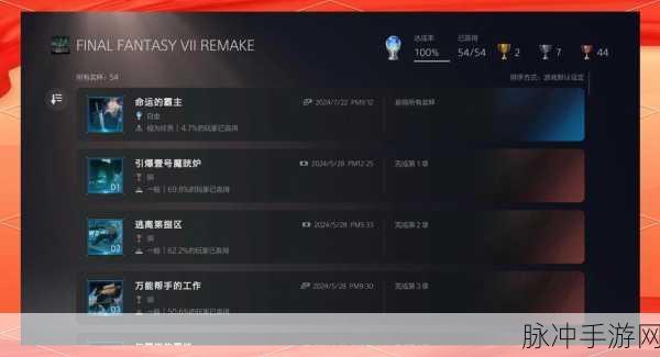 解锁荣耀之路,最终幻想7重制版全成就秘籍大公开