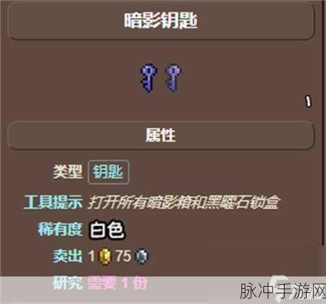泰拉瑞亚奥钢矿，解锁锻造传奇的神秘钥匙