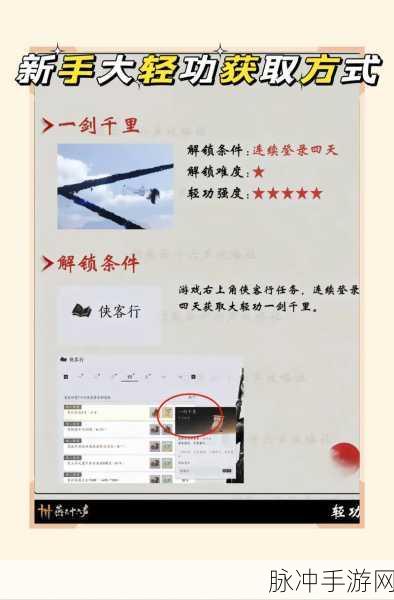 燕云十六声飒踏流星秘籍,解锁轻功的详细攻略与技巧
