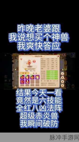 梦幻西游手游灵兽探索，道具喂养深度解析