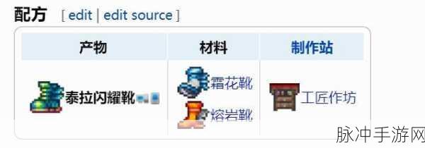 泰拉瑞亚探险必备,揭秘泰拉之靴合成秘籍,装备升级快人一步!