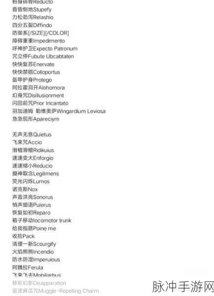 霍格沃茨之遗咒语全解锁,魔法世界的终极探索