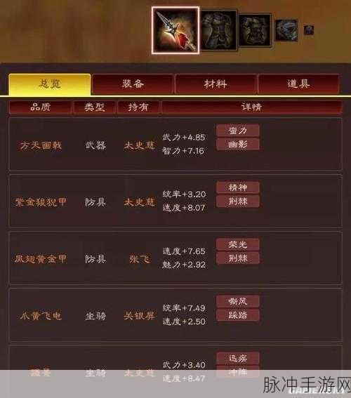 三国志战略版S级武器专属特技深度解析