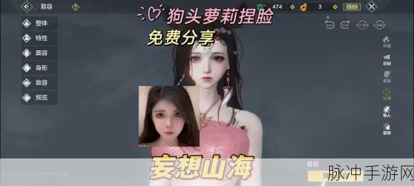 探索无限可能，妄想山海女角色捏脸数据导入的魅力奇遇
