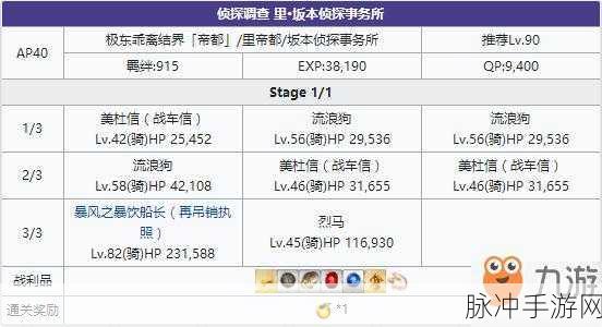 FGO帝都圣杯奇谭深度解析，坂本侦探事务所自由本配置与掉落